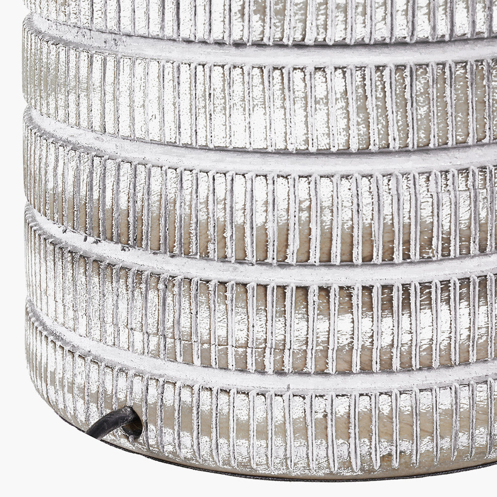 Paihia White Wash Wood Textured Short Table Lamp - Base Only